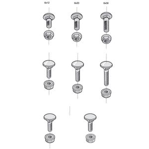 TORNILLO CON TUERCA (100 JUEGOS) BTRCC 6X20 316L ACERO INOXIDABLE 316L