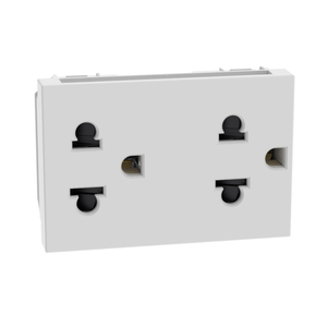 TOMA DUPLEX EU/US 2P + T 15/16 AMP MATIX GO  3 MOD BLANCO