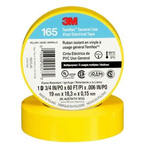 CINTA DE PVC TEMFLEXÂ® 165 AMARILLO 19 MM X 18.3 M