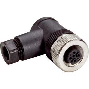 CONECTOR HEMBRA, M12, 4 POLOS, ACODADO, DOS-1204-W