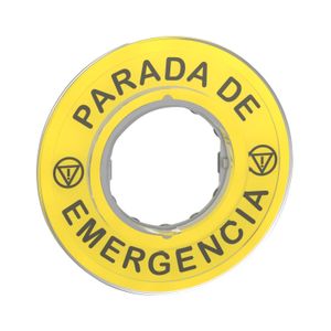 ETIQUETA AMARILLO "PARADA DE EMERGENCIA"