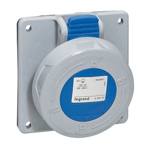 TOMA EMPOTRABLE 16A 2P+T 200-250VAC IP67 AZUL 6H P17 TEMPRA PRO