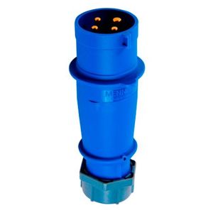 ENCHUFE DE 3P+LT DE 32 AMP 250V. AZUL 9H IP44