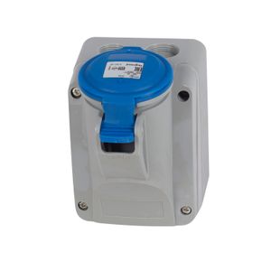 TOMA SOBREPONER 16A 3P+T 200-250VAC IP44 AZUL 9H P17 TEMPRA PRO