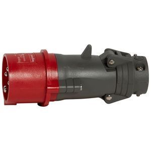 ENCHUFE AÉREO DE PLÁSTICO DE 16A 3P+T 380-415VAC IP44 - ROJO  - 6H - HYPRA