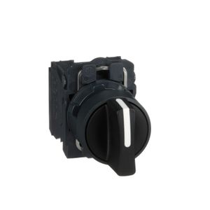 SELECTOR Ø 22MM NEGRO MANETA CORTA 3 POSC. FIJAS 2NA IP65