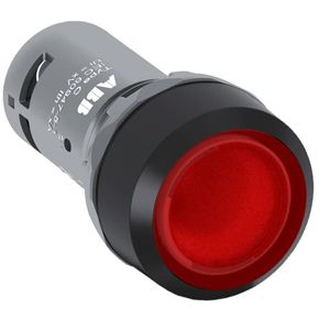 PULSADOR COMPACTO LUMINOSO RASANTE, 230 VAC, 1NC IP66, COLOR ROJO Ø 22MM