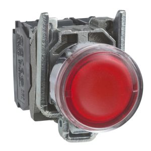 PULSADOR LUMINOSO ROJO CON LED, 230-240VAC, 1NA+1NC, IP65, 22MM Ø, HARMONY