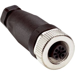 CONECTOR HEMBRA, M12, 4 POLOS, RECTO, DOS-1204-G