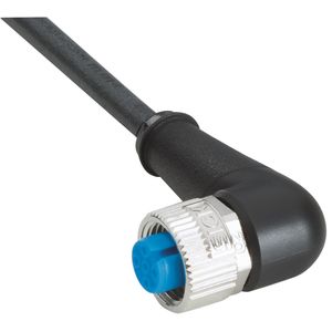 CONECTOR HEMBRA M12, 4 POLOS, ACODADO CON 2M CABLE. PUR SIN HALÓGENOS, IP65 / IP66K / IP67.