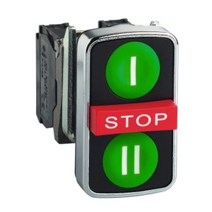 PULS. TRIPLES 2 PULS. RASANTES (I,II) Y 1 PULS. SALIENTE (STOP) IP66