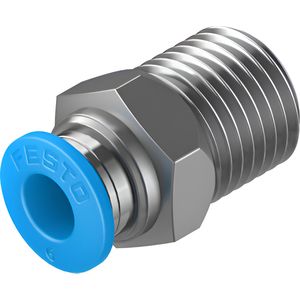 RACOR RECTO QS-1/4-6-100 (153003) ROSCA 1/4 MANGUERA 6MM
