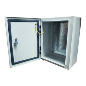 TABLERO ADOSADO DE 400X300X200MM, CON PLACA BASE  IP55 RAL 7036