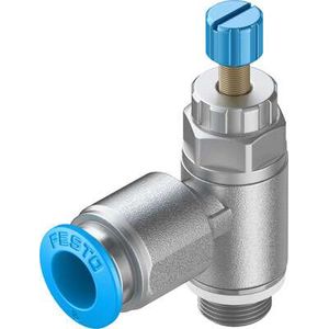 "VALVULA DE ESTRANGULACION Y ANTIRRETORNO, ROSCA 1/8"", TUB 8MM, REG MANUAL GRLA-1/8-QS-8-RS-D"