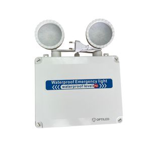 "LUMINARIA EMERGENCIA 2X5W 220V 50/60HZ TWIN SPOT ABS 650LM 180MIN LEAD ACID 6V 25.5*6.5*31.5 MM IP65 NO PERMANENTE SOBREPONER"""