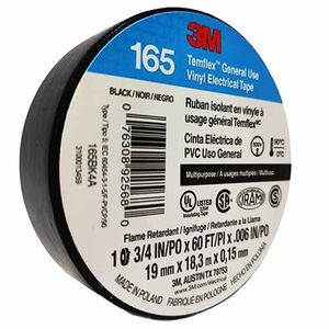 CINTA DE PVC TEMFLEXÂ® 165 NEGRO 19 MM X 18.3 M