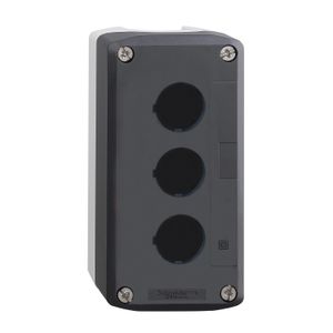 CAJA VACIA GRIS C/ TAPA GRIS OSCURO, 3 HUECOS Ø 22MM.