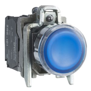 PULS.LUMINOSO RASANTE AZUL C/LED PROTECTED 24VAC/VDC,1NA+1NC,IP65,Ø 22MM, HARMONY