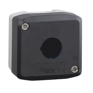 CAJA VACIA GRIS C/ TAPA GRIS OSCURO, 1 HUECO Ø 22MM.
