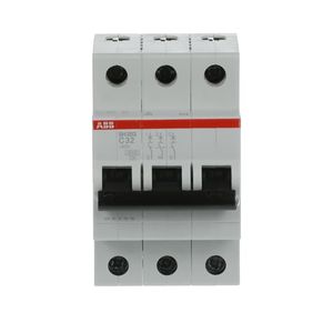 INTERRUPTOR TERMOMAGNETICO RIEL-DIN 3X32A SH203-C32 10/6KA 230/400VAC CURVA C
