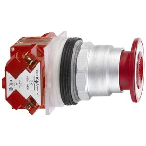 PULSADOR DE EMERGENCIA CON CABEZA TIPO HONGO ROJO Ø 41 PUSH-PULL, NC Ø 30MM HARMONY
