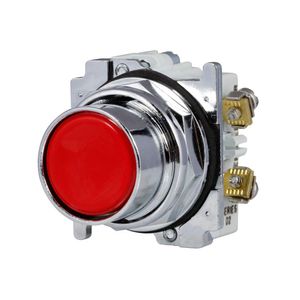 PULSADOR RASANTE ROJO 30.5MM - 1NO-1NC