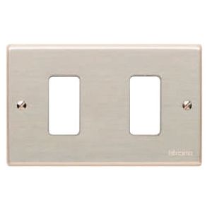 PLACA ALUM 2CAV CHAMPAGNE C/TORN + S RESINA