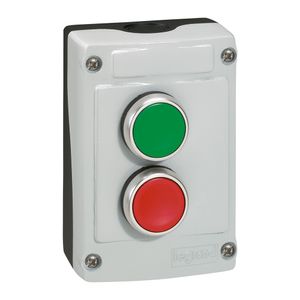 CAJA DE 2 PULSADORES IP 66, ARRANQUE-PARADA, INC. CONTACTOS NA-NC