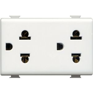 TOMA DUPLEX 2P+T 16A-127/250 VA.C. ALVÉOLOS PROT. MÀTIX BLANCO